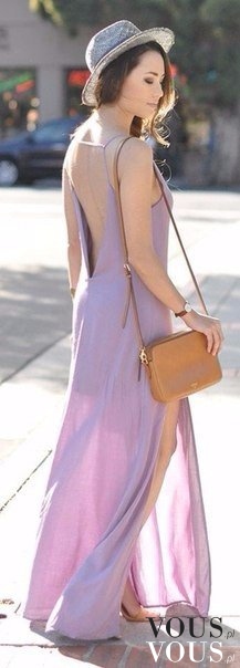 Zwiewna, fioletowa sukienka na letnie upały