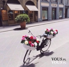 Stylowy rower z kwiatami