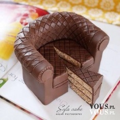 ciasto w kształcie fotela, sztuka cukiernicza