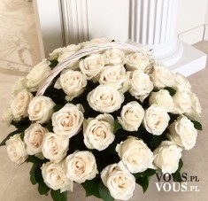 bukiet z białych róż