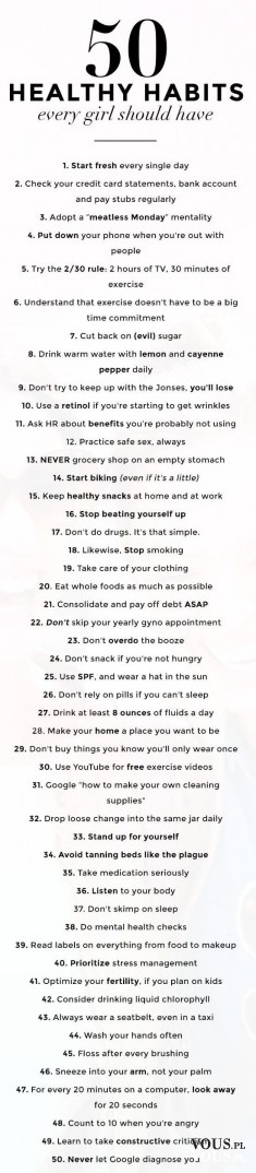50 zdrowych nawyków