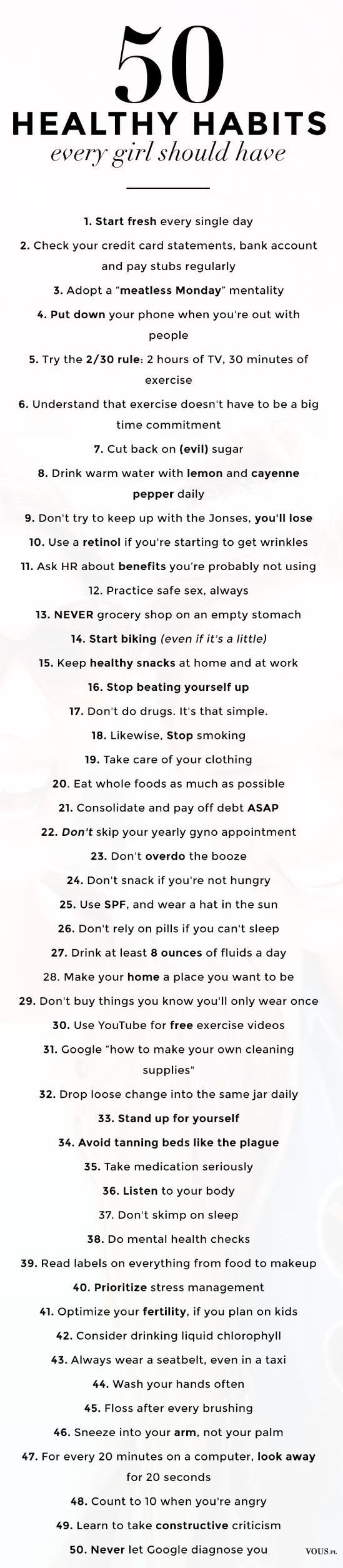 50 zdrowych nawyków