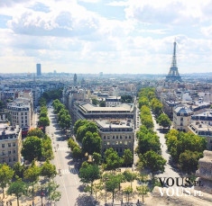 Panorama miasta. Paryż latem. Wieża Eiffla w Paryżu