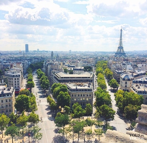 Panorama miasta. Paryż latem. Wieża Eiffla w Paryżu