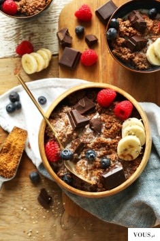 2. Dark Chocolate Quinoa Breakfast Bowl: Sweeten up your quinoa with this chocolatey quinoa porr ...