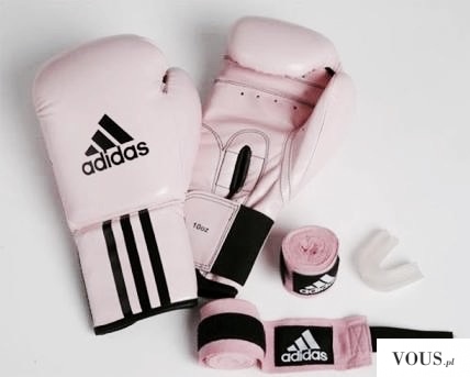 Adidas – różowy zestaw dla fit kobiety, rękawice do bicia, opaska,