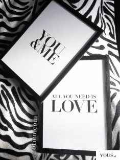 All you need is love – plakat motywacyjny A5/A4/A3 – czarna ramka / You and me ̵ ...