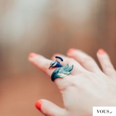 pierścionek w kształcie pawia, paw figurka