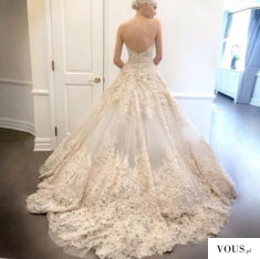Przepiękna kornkowa ecri suknia ślubna