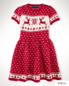 Sukienka w renifery | christmas dress – sukienka, sukienka świąteczna | sukienka czerwona