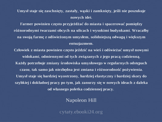 ✩ Napoleon Hill cytat o umyśle i nowych ideach ✩ | Cytaty motywacyjne