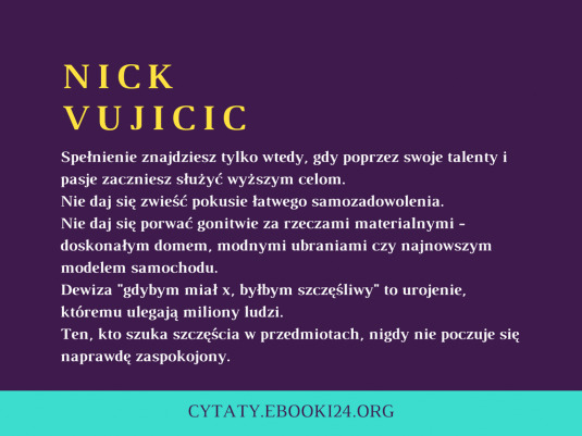 ✩ Nick Vujicic cytat o szczęściu ✩ | Cytaty motywacyjne