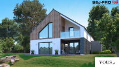 SEJ-PRO 012 ENERGO Interesujący projekt domu w stylu nowoczesnej stodoły z użytkowym poddaszem.  ...